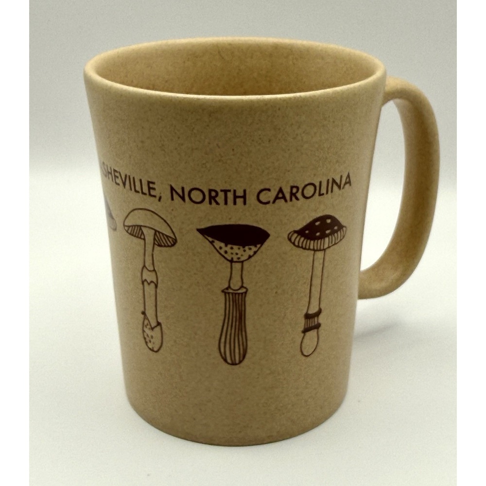 Harvest Records, Asheville North Carolina Coffee Mug Cup Mushrooms Brown